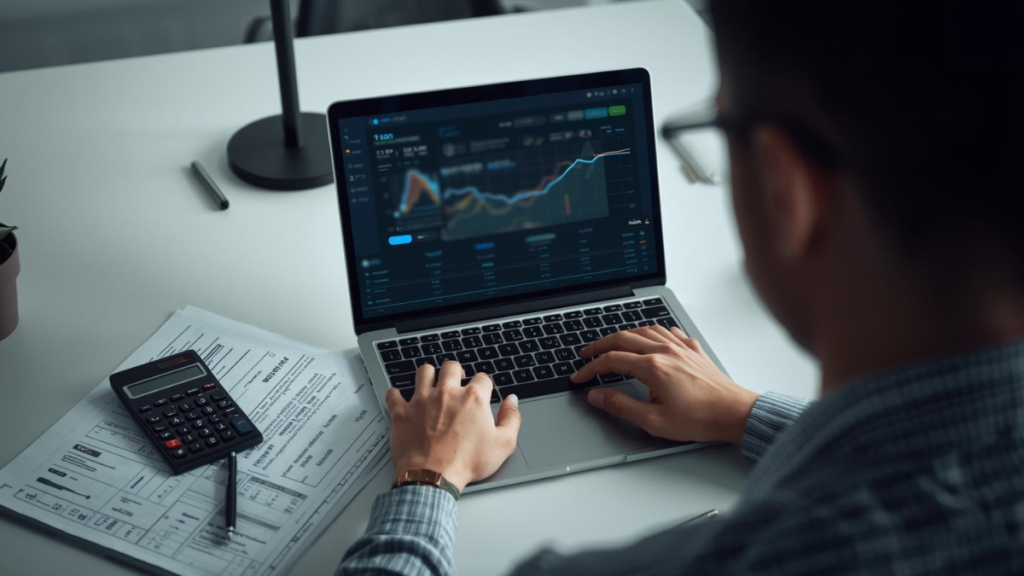 Persona revisando impuestos mientras no puede acceder a sus criptomonedas
