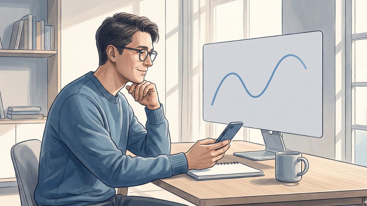 Persona observando cómo el precio de Bitcoin sube y baja, representando la volatilidad