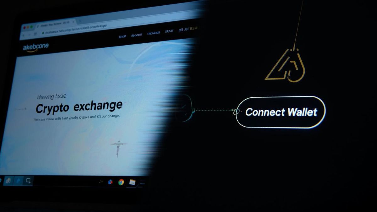 Diferencia entre un sitio web de criptomonedas real y uno de phishing.