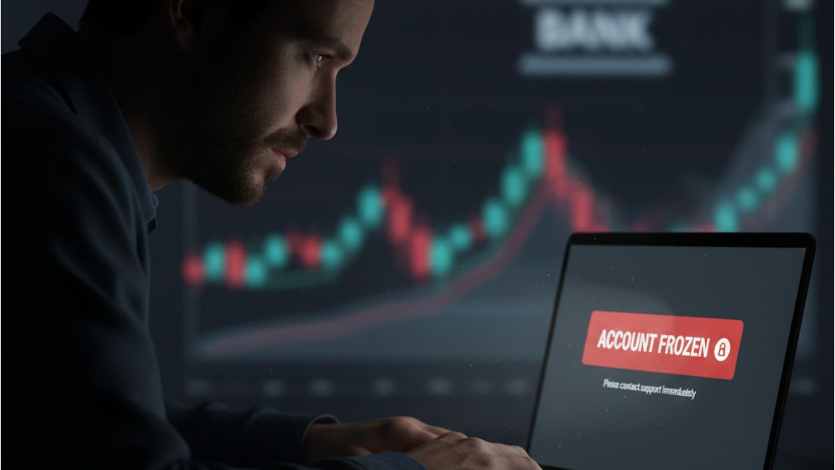 Bloqueo de cuenta bancaria por transacciones de criptomonedas.