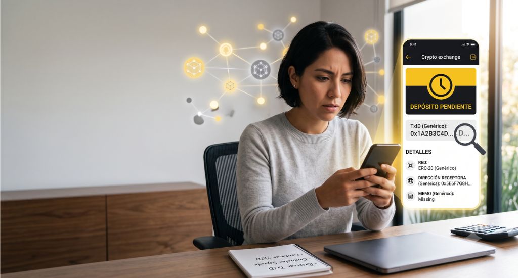 Depósito de criptomonedas en Binance que todavía no aparece