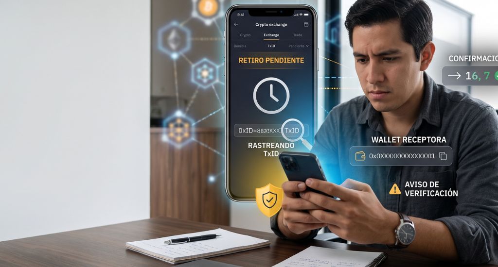 Retiro pendiente en Bybit y comprobación del TxID